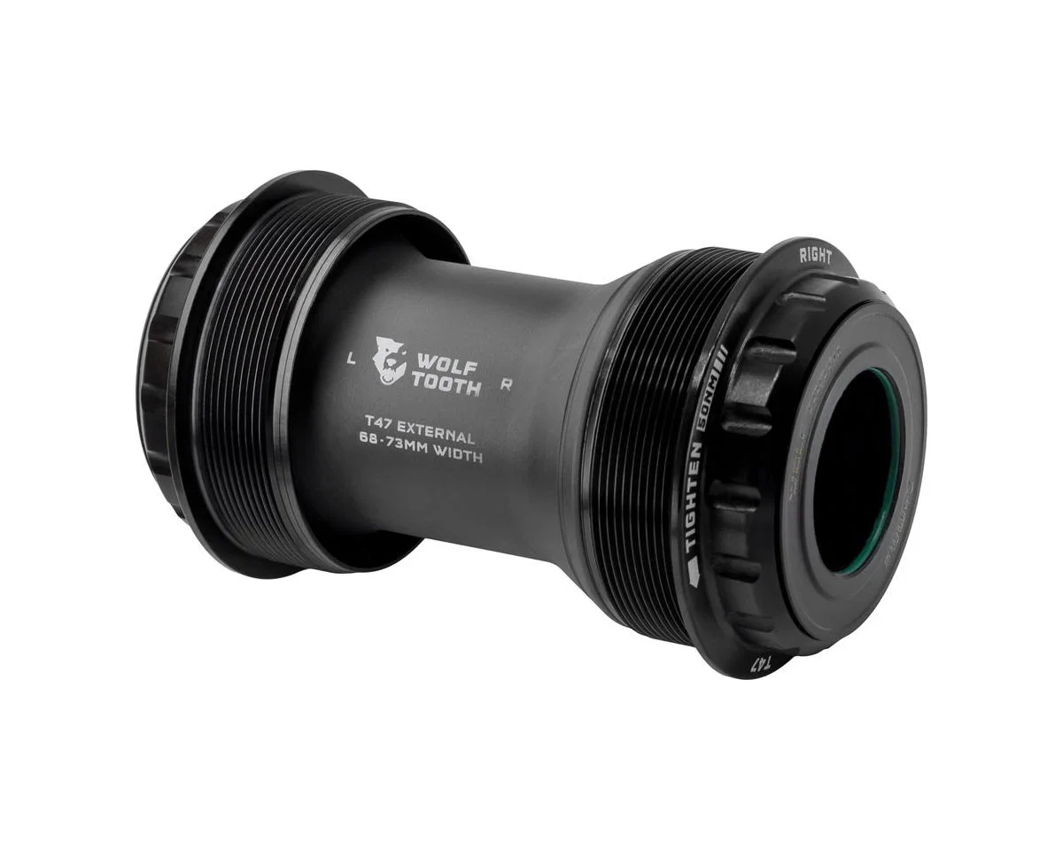 Wolf Tooth Components T47 External Bottom Bracket (Black) (24mm | Shimano) (68/73mm)